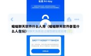 蝙蝠聊天软件什么人用（蝙蝠聊天软件都是什么人在玩）