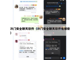 冷门安全聊天软件（冷门安全聊天软件有哪些）