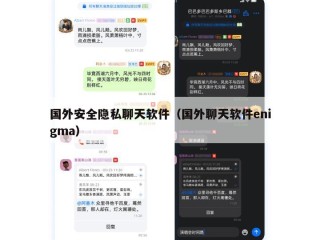 国外安全隐私聊天软件（国外聊天软件enigma）