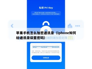 苹果手机怎么加密通讯录（iphone如何给通讯录设置密码）