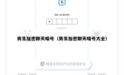 男生加密聊天暗号（男生加密聊天暗号大全）