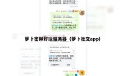 萝卜密聊好玩服务器（萝卜社交app）
