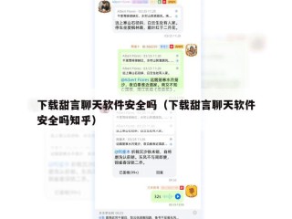 下载甜言聊天软件安全吗（下载甜言聊天软件安全吗知乎）