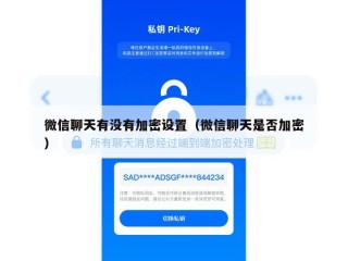 微信聊天有没有加密设置（微信聊天是否加密）