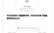 华为不支持了蝙蝠聊天吗（华为不支持了蝙蝠聊天吗怎么办）