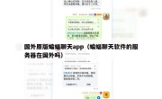 国外原版蝙蝠聊天app（蝙蝠聊天软件的服务器在国外吗）
