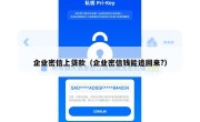 企业密信上贷款（企业密信钱能追回来?）