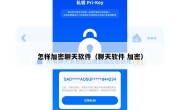 怎样加密聊天软件（聊天软件 加密）