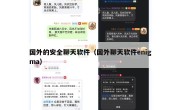国外的安全聊天软件（国外聊天软件enigma）