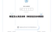微信怎么消息自毁（微信信息自动销毁）