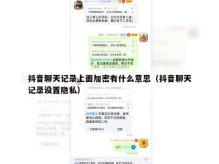 抖音聊天记录上面加密有什么意思（抖音聊天记录设置隐私）