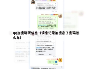 qq加密聊天信息（消息记录加密忘了密码怎么办）