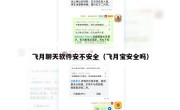 飞月聊天软件安不安全（飞月宝安全吗）