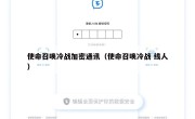 使命召唤冷战加密通讯（使命召唤冷战 线人）