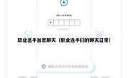 职业选手加密聊天（职业选手们的聊天日常）