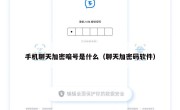 手机聊天加密暗号是什么（聊天加密码软件）
