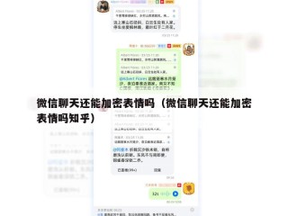 微信聊天还能加密表情吗（微信聊天还能加密表情吗知乎）