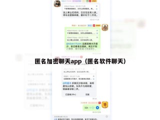 匿名加密聊天app（匿名软件聊天）
