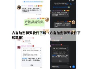 方言加密聊天软件下载（方言加密聊天软件下载苹果）
