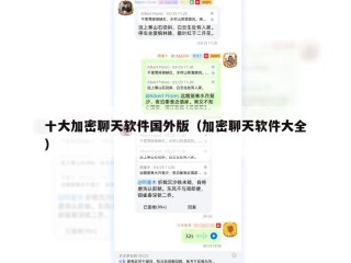 十大加密聊天软件国外版（加密聊天软件大全）