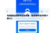 电视剧加密聊天在线观看（加密聊天软件哪个最火）