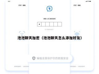 泡泡聊天加密（泡泡聊天怎么添加好友）