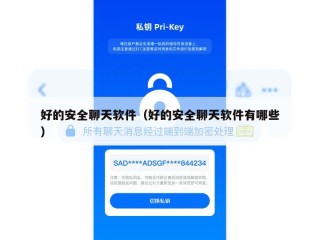 好的安全聊天软件（好的安全聊天软件有哪些）