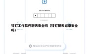 钉钉工作软件聊天安全吗（钉钉聊天记录安全吗）