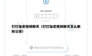 钉钉加密视频聊天（钉钉加密视频聊天怎么删除记录）