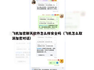 飞机加密聊天软件怎么样安全吗（飞机怎么取消加密对话）