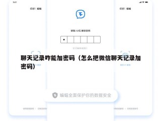 聊天记录咋能加密码（怎么把微信聊天记录加密码）