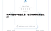 聊天软件哪个安全私密（哪款聊天软件安全性好）