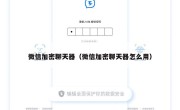 微信加密聊天器（微信加密聊天器怎么用）