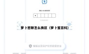 萝卜密聊怎么换区（萝卜蜜百科）