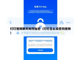钉钉视频聊天如何加密（钉钉怎么设密码视频）