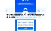 端对端的加密通讯工具（端对端的加密通讯工具怎么用）