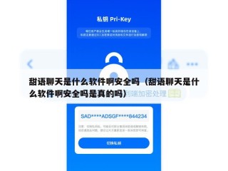 甜语聊天是什么软件啊安全吗（甜语聊天是什么软件啊安全吗是真的吗）
