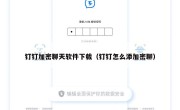 钉钉加密聊天软件下载（钉钉怎么添加密聊）