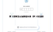 萝卜密聊怎么加群组头像（萝卜交流群）