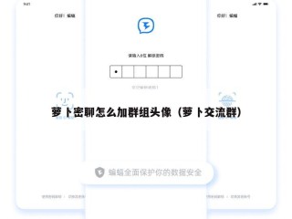 萝卜密聊怎么加群组头像（萝卜交流群）