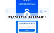 语音聊天加密怎样解（语音加密怎么解开）