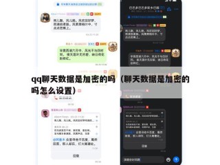 qq聊天数据是加密的吗（聊天数据是加密的吗怎么设置）
