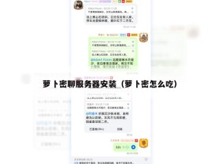 萝卜密聊服务器安装（萝卜密怎么吃）