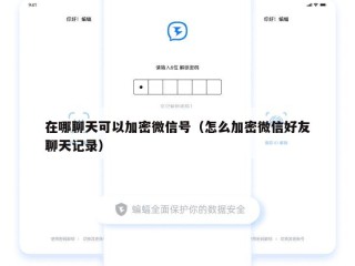 在哪聊天可以加密微信号（怎么加密微信好友聊天记录）