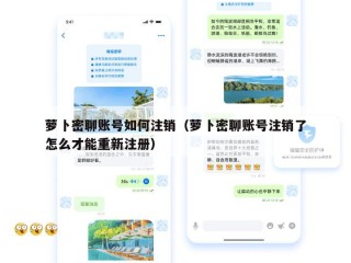萝卜密聊账号如何注销（萝卜密聊账号注销了怎么才能重新注册）