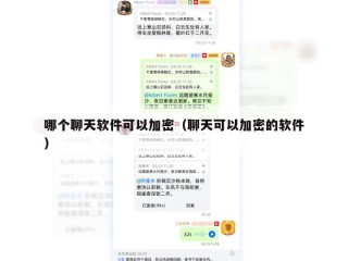 哪个聊天软件可以加密（聊天可以加密的软件）