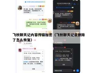 飞秋聊天记内容传输加密（飞秋聊天记录删除了怎么恢复）