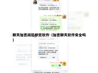 聊天加密阅后即焚软件（加密聊天软件安全吗）