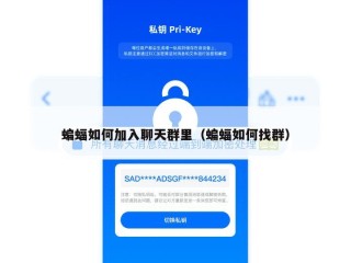 蝙蝠如何加入聊天群里（蝙蝠如何找群）