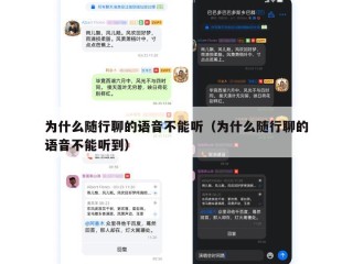 为什么随行聊的语音不能听（为什么随行聊的语音不能听到）